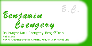 benjamin csengery business card